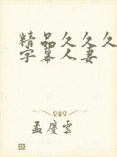 精品久久久中文字幕人妻