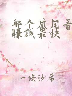 哪个应用看视频赚钱最快