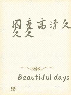 国产高清久久久久久