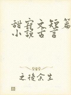 甜宠文短篇完结小说古言