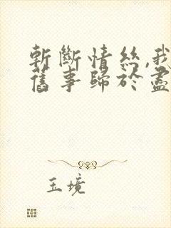 斩断情丝,我与旧事归于尽大结局