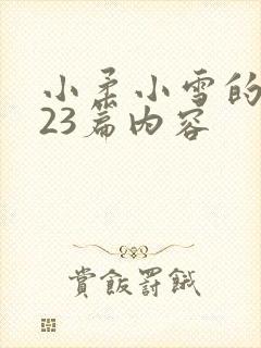 小柔小雪的日记23篇内容