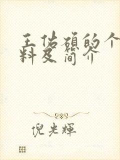 王佑硕的个人资料及简介