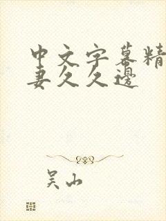 中文字幕精品人妻久久边