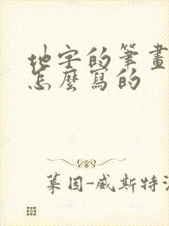 地字的笔画顺序怎么写的