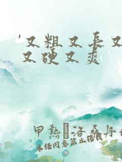 '又粗又长又大又硬又爽