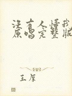 没有人懂我的苦原唱完整版歌词