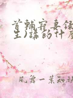 首辅宠妻录(重生)讲的什么