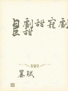 日剧甜宠剧推荐巨甜