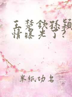 王楚钦孙颖莎恋情曝光了?