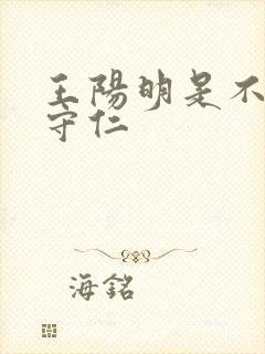 王阳明是不是王守仁