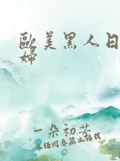 欧美黑人日韩少妇