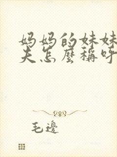 妈妈的妹妹的丈夫怎么称呼