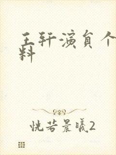 王轩演员个人资料