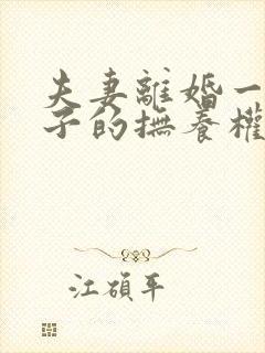 夫妻离婚一个孩子的抚养权归谁