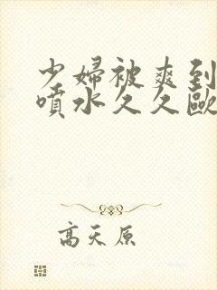 少妇被爽到高潮喷水久久欧美精品日韩