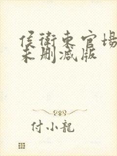 侯卫东官场笔记未删减版