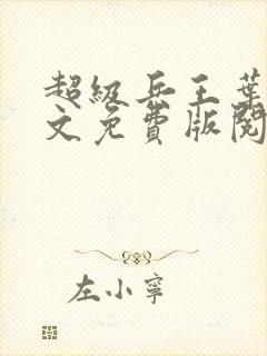 超级兵王叶谦全文免费版阅读