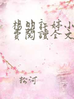 杨明许婷小说免费阅读全文最新章节