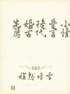 先婚后爱小说推荐古代言情