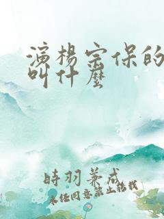 演杨宗保的演员叫什么