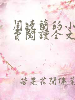 周晓兰的小说免费阅读全文无弹窗