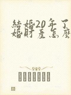 结婚20年了离婚财产怎么分