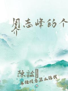 周志峰的个人简介