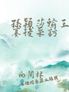 孙颖莎输王艺迪赛后采访