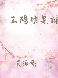 王阳明是谁简介