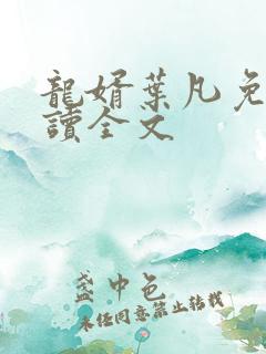 龙婿叶凡免费阅读全文