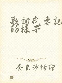 歌词我要记住你的样子