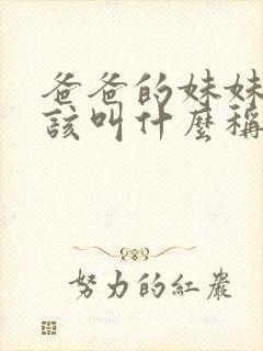 爸爸的妹妹我应该叫什么称呼