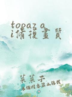 topaz ai修复画质