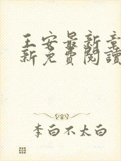 王安最新章节更新免费阅读