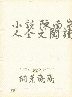 小说 陈南朱可人全文阅读