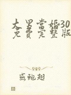 大男当婚30集免费完整版