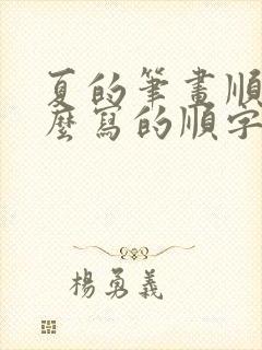 夏的笔画顺序怎么写的顺字