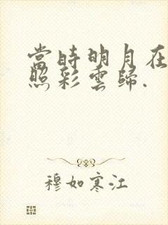 当时明月在,曾照彩云归.