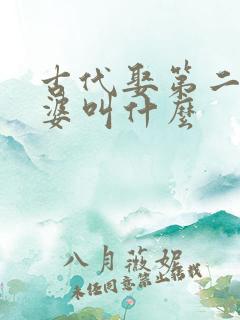 古代娶第二个老婆叫什么