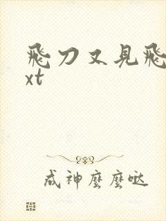 飞刀又见飞刀txt