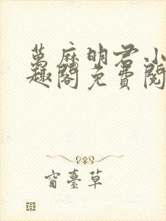 万历明君小说笔趣阁免费阅读无弹窗