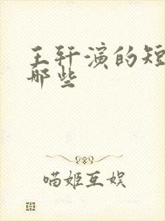 王轩演的短剧有哪些