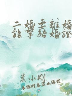 二婚要离婚证才能拿结婚证吗