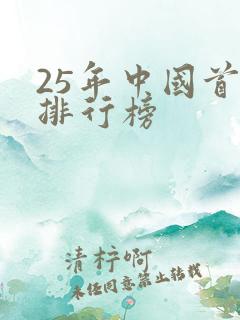 25年中国首富排行榜