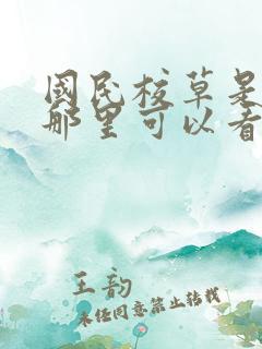 国民校草是女生那里可以看