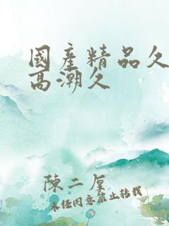 国产精品久久久高潮久