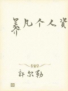 吴凡个人资料简介