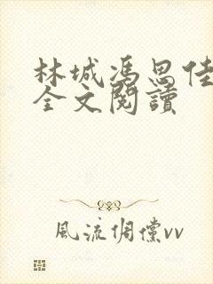 林城冯思佳小说全文阅读