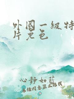 外国一级特黄大片免色